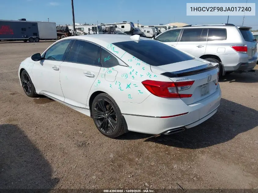 1HGCV2F98JA017240 2018 Honda Accord Touring 2.0T