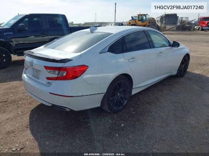 1HGCV2F98JA017240 2018 Honda Accord Touring 2.0T