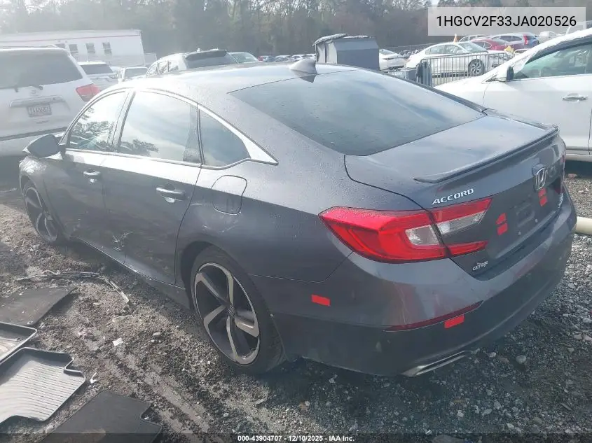 1HGCV2F33JA020526 2018 Honda Accord Sport 2.0T