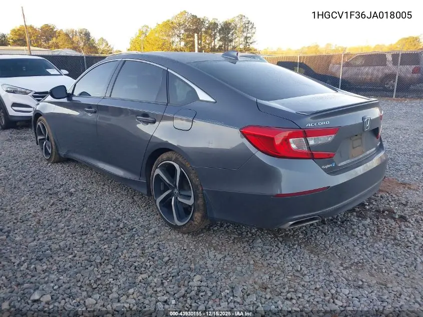 1HGCV1F36JA018005 2018 Honda Accord Sport