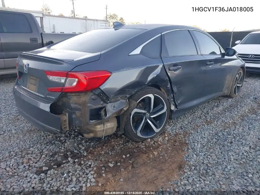 1HGCV1F36JA018005 2018 Honda Accord Sport