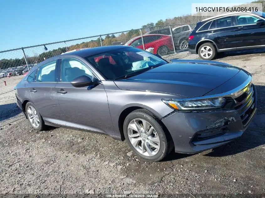 1HGCV1F16JA086416 2018 Honda Accord Lx