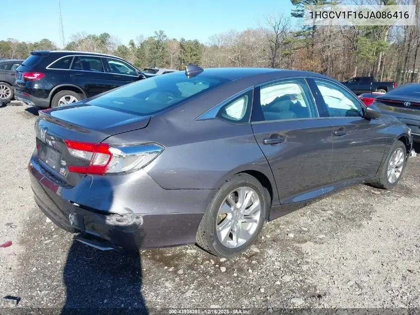 1HGCV1F16JA086416 2018 Honda Accord Lx