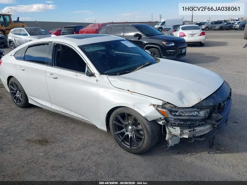 1HGCV2F66JA038061 2018 Honda Accord Ex-L 2.0T