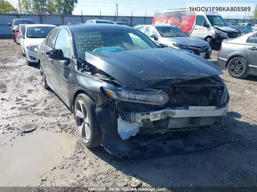 1HGCV1F98KA805589 2019 Honda Accord Touring 1.5T