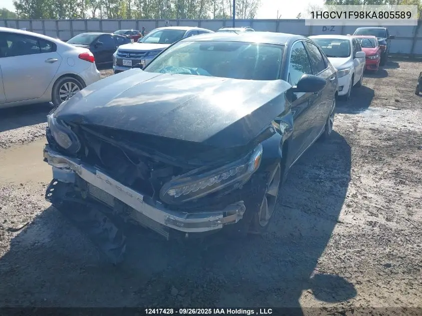 1HGCV1F98KA805589 2019 Honda Accord Touring 1.5T