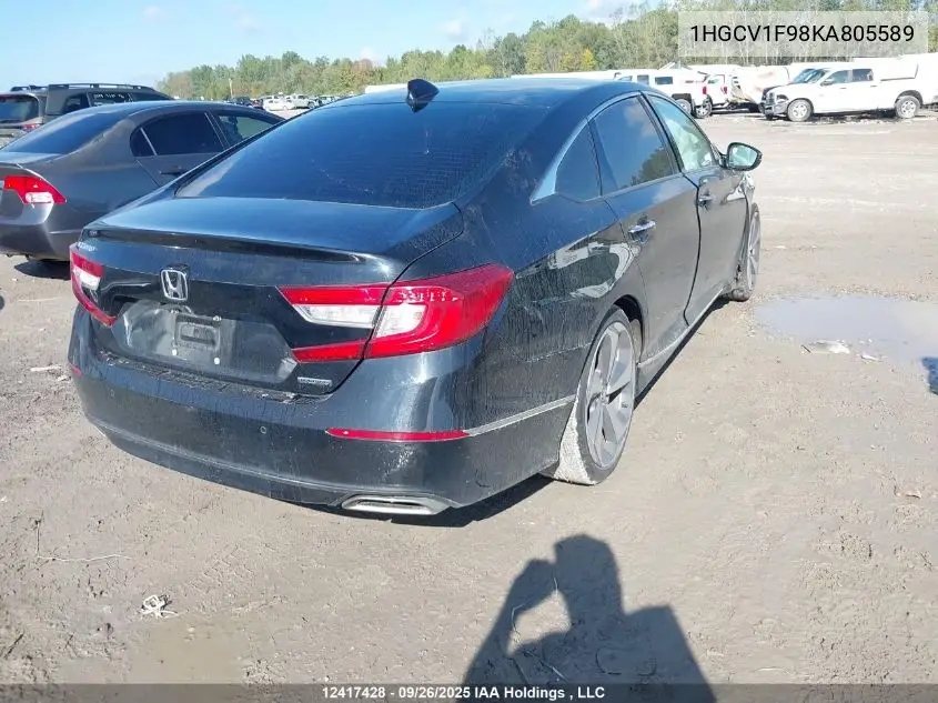 1HGCV1F98KA805589 2019 Honda Accord Touring 1.5T