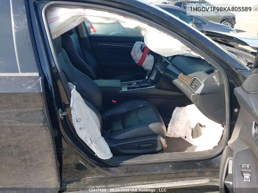 1HGCV1F98KA805589 2019 Honda Accord Touring 1.5T
