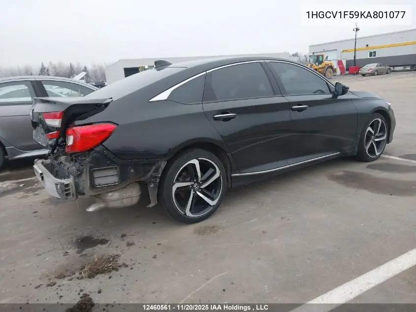1HGCV1F59KA801077 2019 Honda Accord Ex-L 1.5T