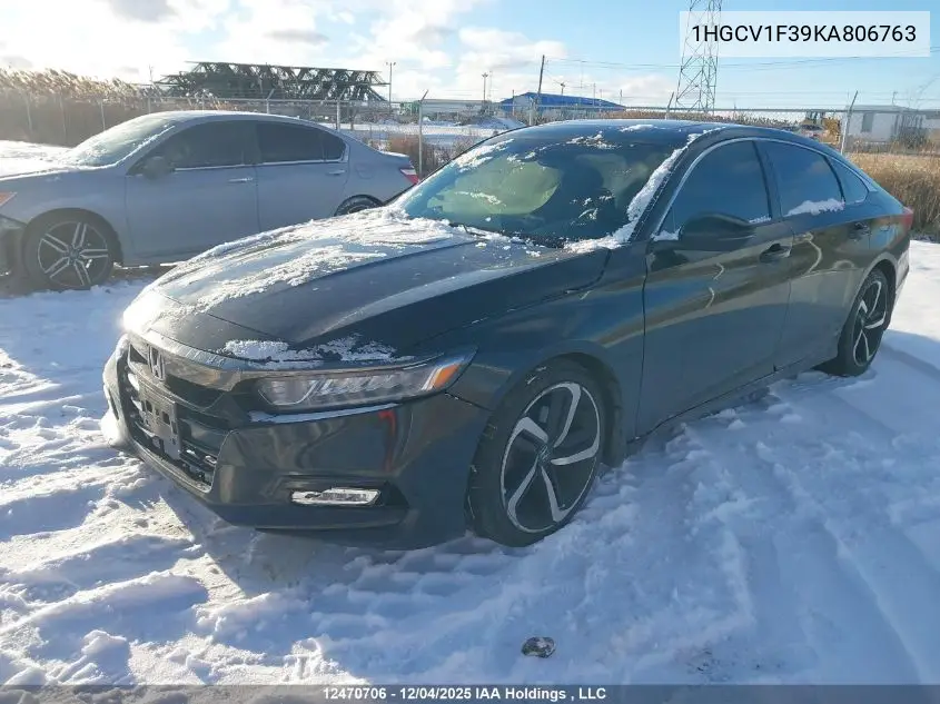 1HGCV1F39KA806763 2019 Honda Accord Sport 1.5T