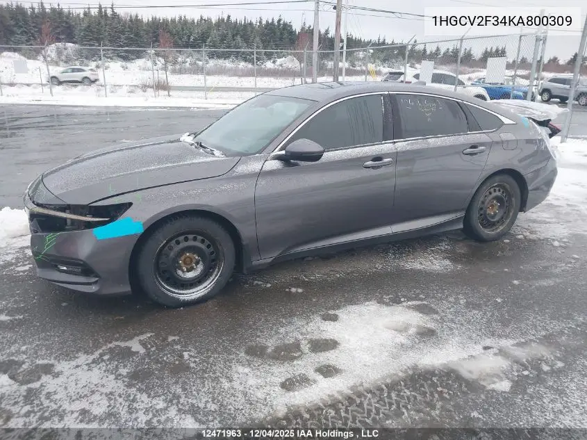 1HGCV2F34KA800309 2019 Honda Accord Sport 2.0T