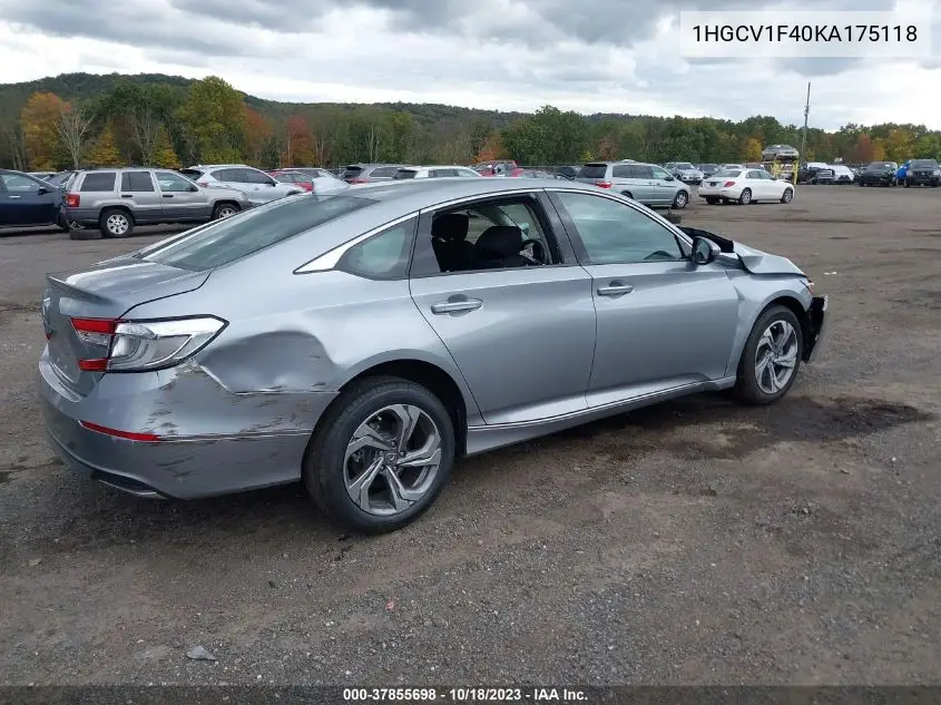 1HGCV1F40KA175118 2019 Honda Accord Ex