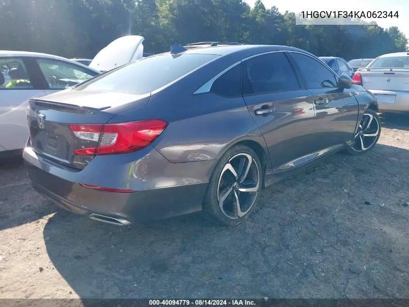 1HGCV1F34KA062344 2019 Honda Accord Sport