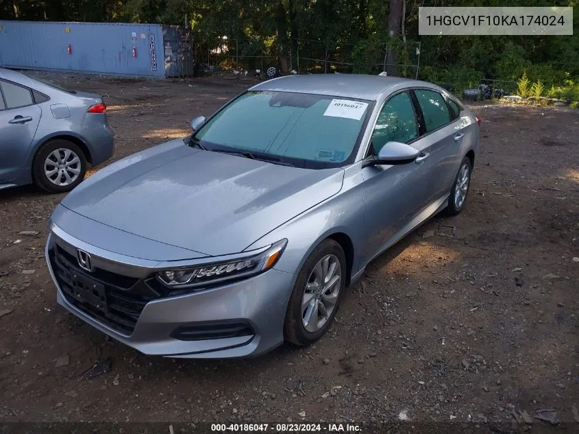 2019 Honda Accord Lx VIN: 1HGCV1F10KA174024 Lot: 40186047