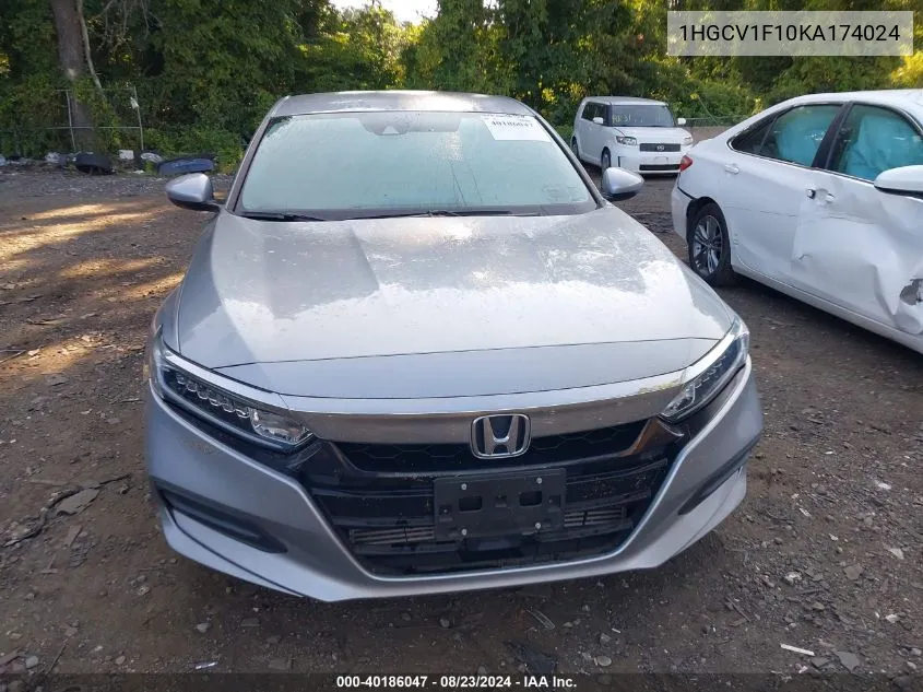 2019 Honda Accord Lx VIN: 1HGCV1F10KA174024 Lot: 40186047