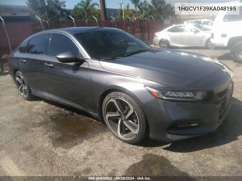 1HGCV1F39KA048195 2019 Honda Accord Sport