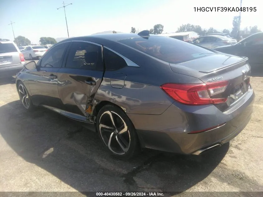 1HGCV1F39KA048195 2019 Honda Accord Sport