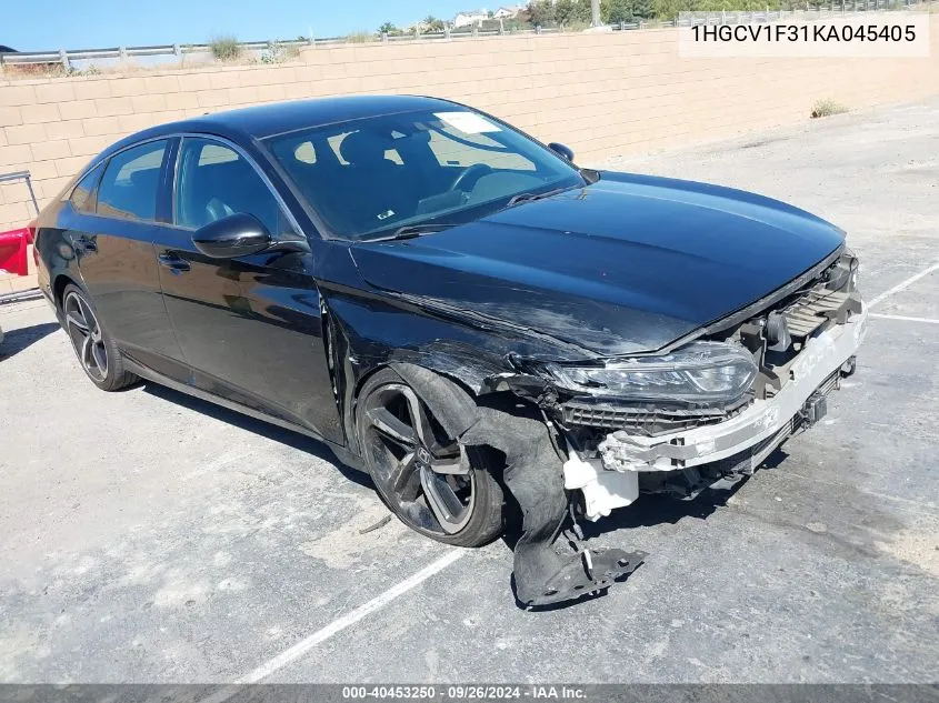 1HGCV1F31KA045405 2019 Honda Accord Sport