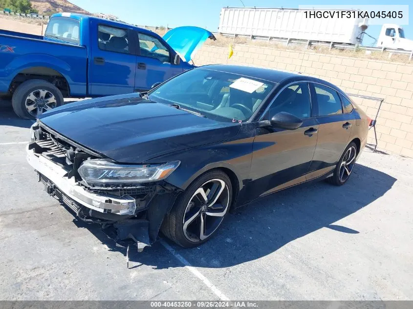 2019 Honda Accord Sport VIN: 1HGCV1F31KA045405 Lot: 40453250