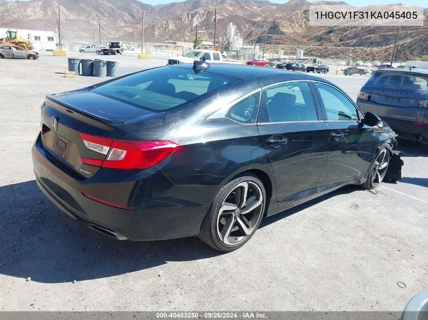 1HGCV1F31KA045405 2019 Honda Accord Sport