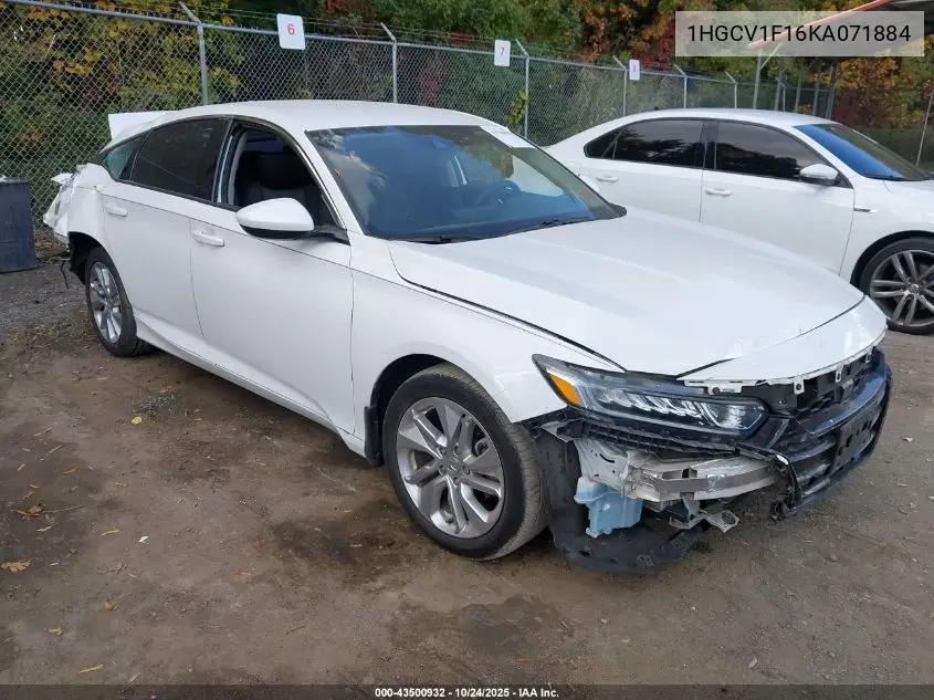 1HGCV1F16KA071884 2019 Honda Accord Lx
