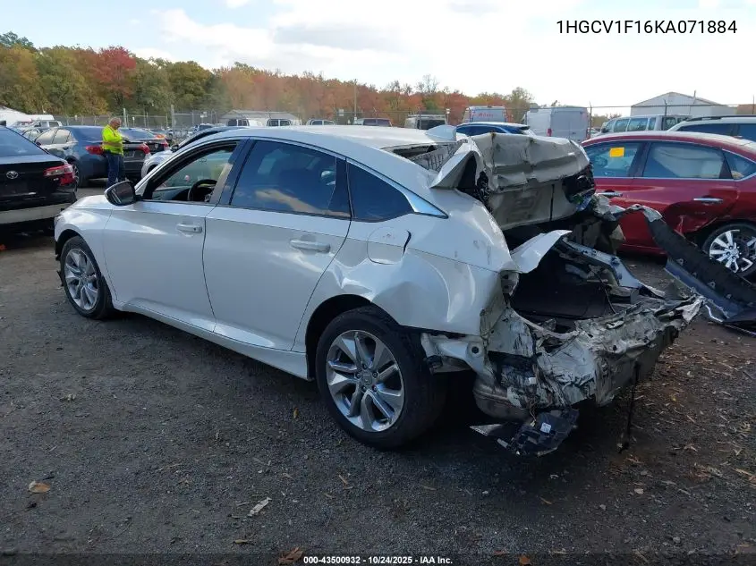 1HGCV1F16KA071884 2019 Honda Accord Lx