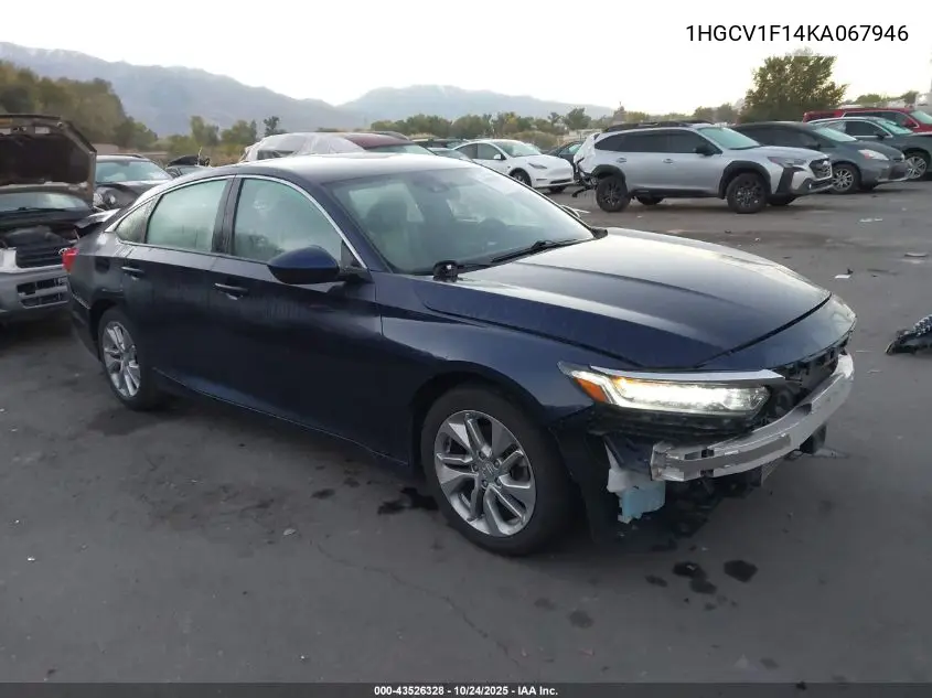 1HGCV1F14KA067946 2019 Honda Accord Lx
