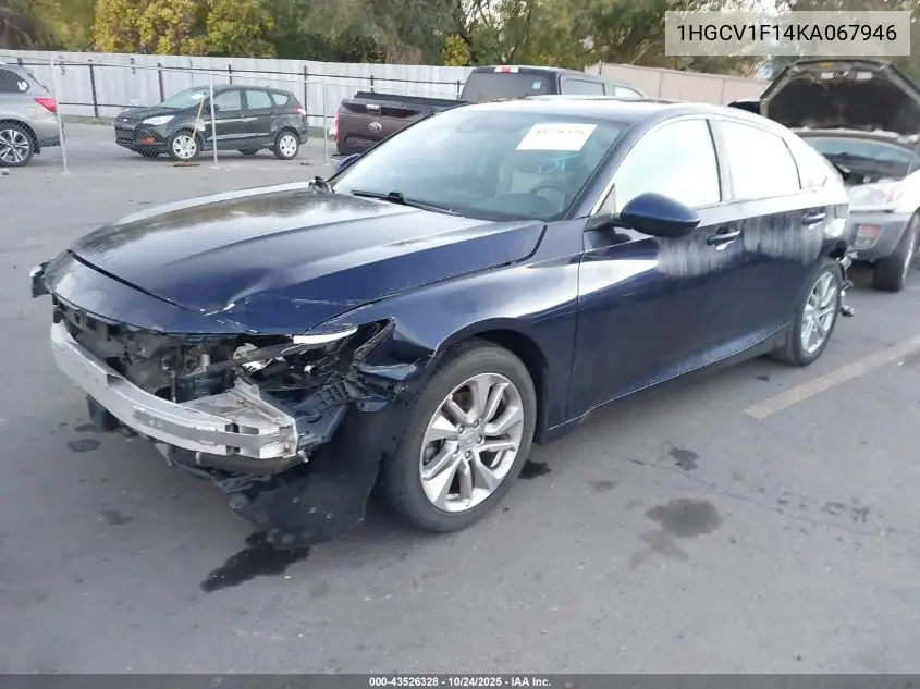 1HGCV1F14KA067946 2019 Honda Accord Lx
