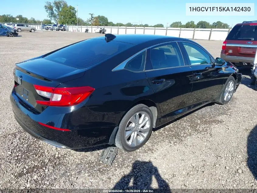1HGCV1F15KA142430 2019 Honda Accord Lx