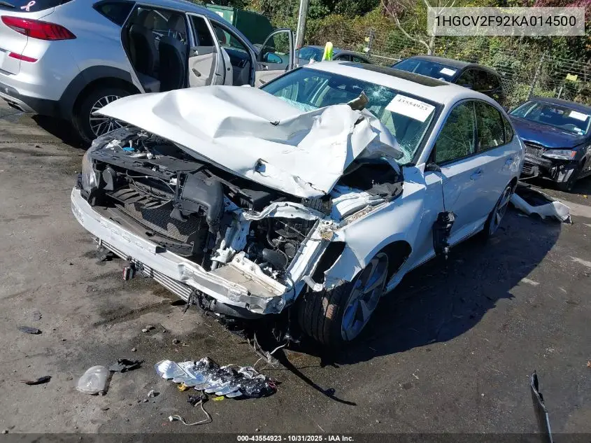 1HGCV2F92KA014500 2019 Honda Accord Touring 2.0T