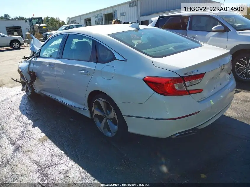 1HGCV2F92KA014500 2019 Honda Accord Touring 2.0T