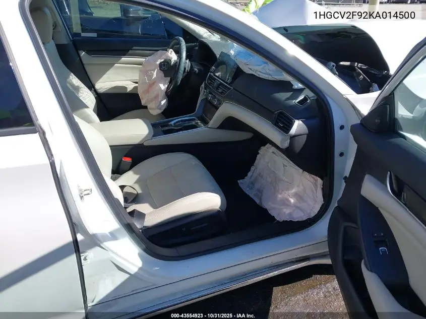 1HGCV2F92KA014500 2019 Honda Accord Touring 2.0T