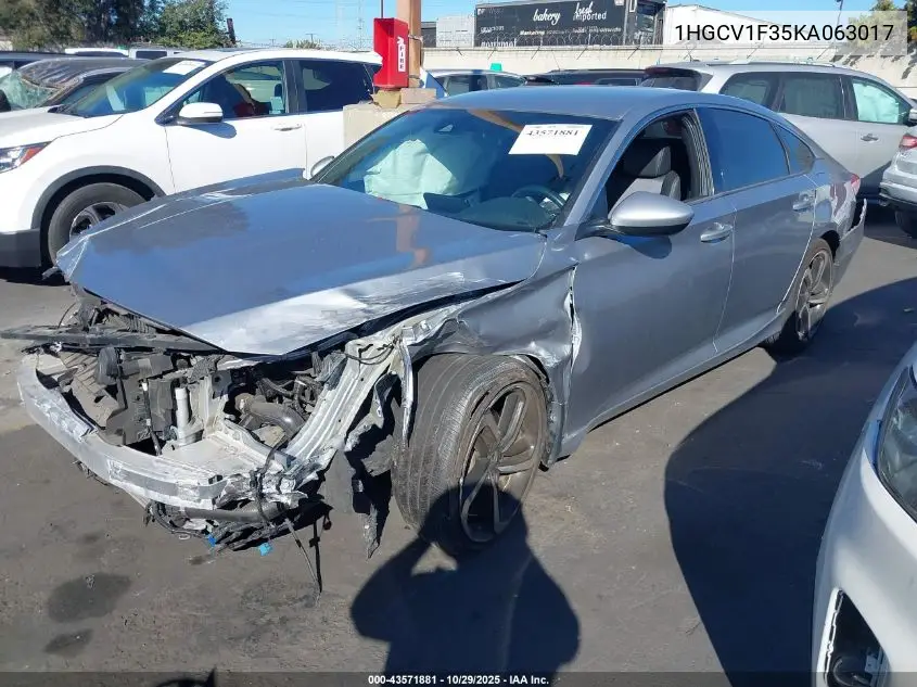 1HGCV1F35KA063017 2019 Honda Accord Sport
