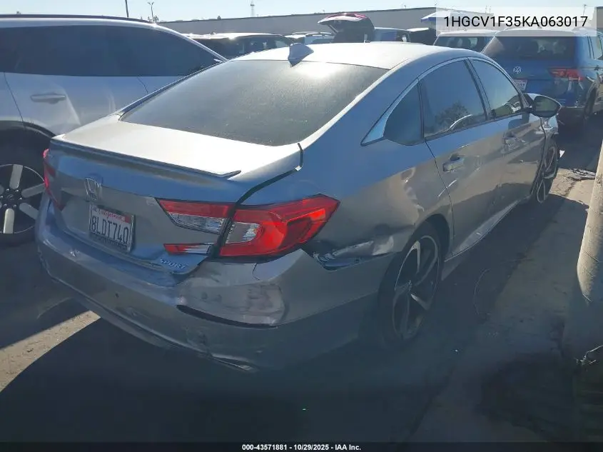 1HGCV1F35KA063017 2019 Honda Accord Sport