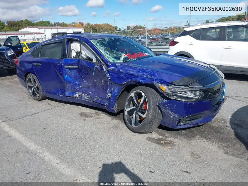 1HGCV2F35KA002630 2019 Honda Accord Sport 2.0T