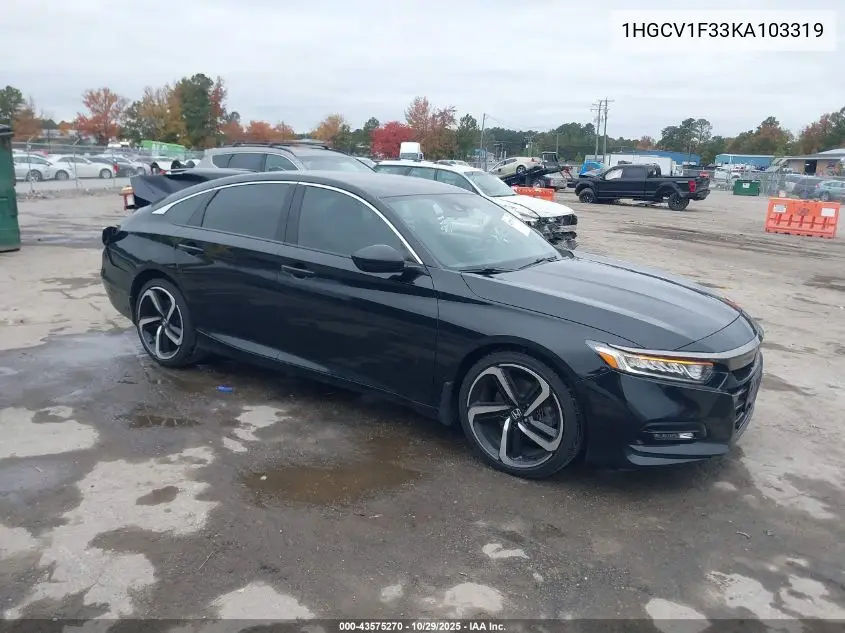 1HGCV1F33KA103319 2019 Honda Accord Sport