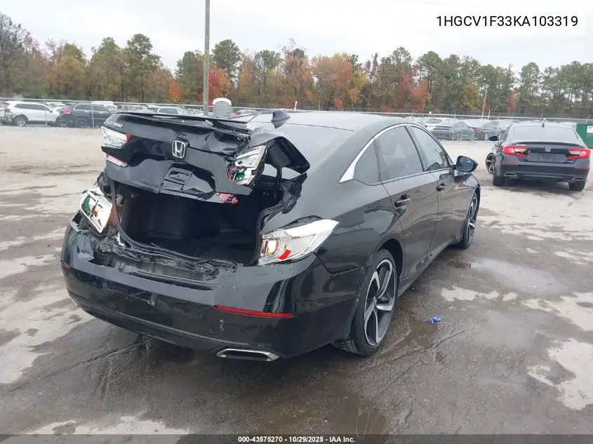 1HGCV1F33KA103319 2019 Honda Accord Sport