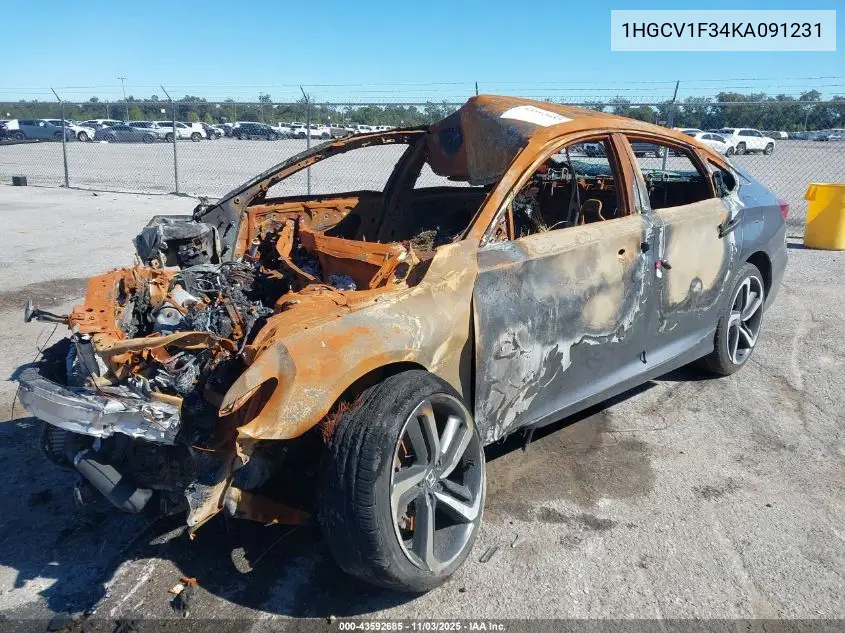 1HGCV1F34KA091231 2019 Honda Accord Sport