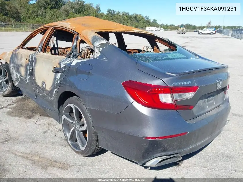 1HGCV1F34KA091231 2019 Honda Accord Sport