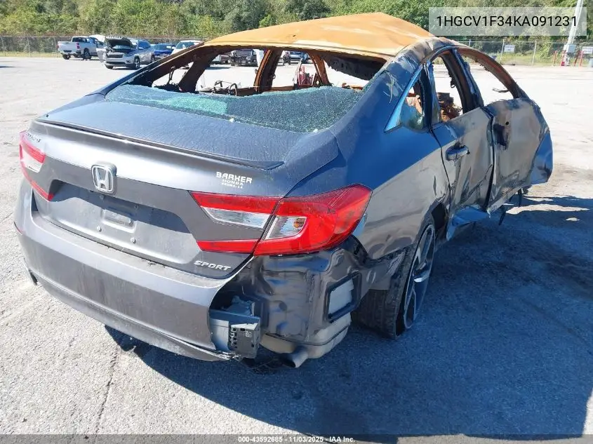 1HGCV1F34KA091231 2019 Honda Accord Sport
