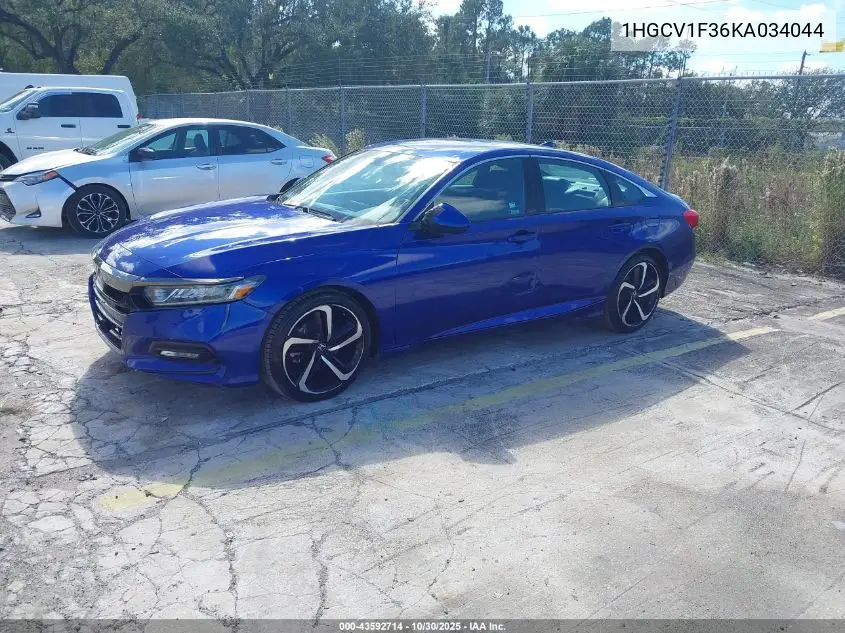 1HGCV1F36KA034044 2019 Honda Accord Sport
