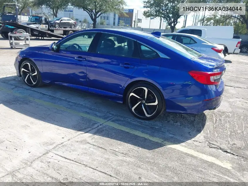 1HGCV1F36KA034044 2019 Honda Accord Sport