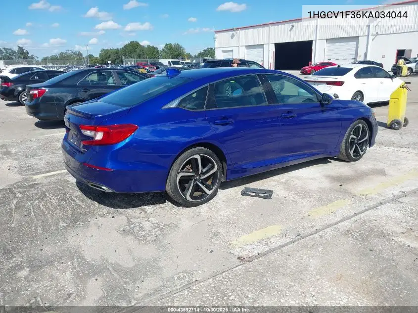 1HGCV1F36KA034044 2019 Honda Accord Sport