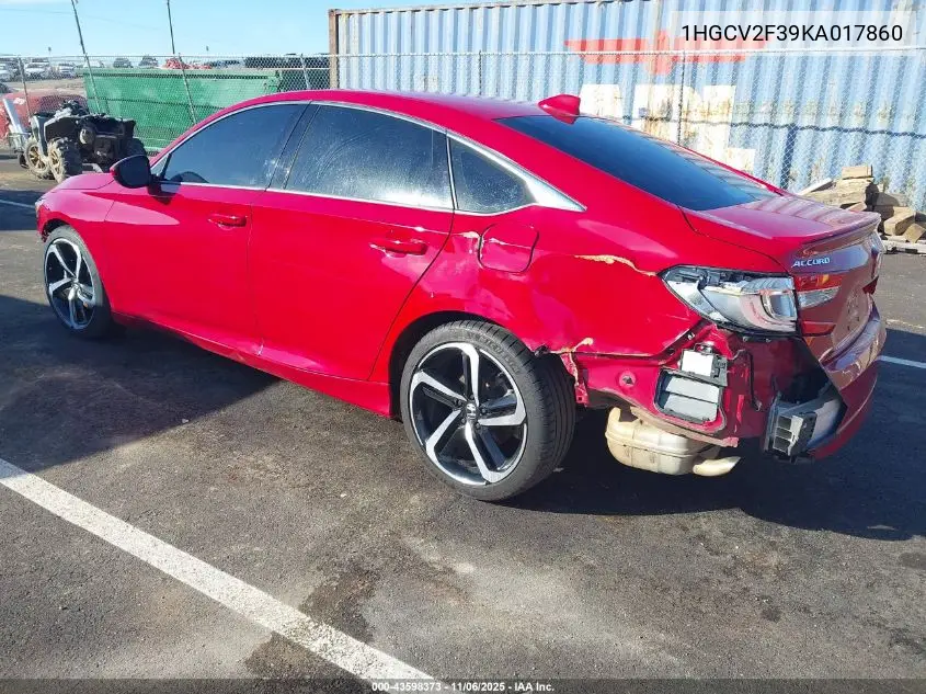 1HGCV2F39KA017860 2019 Honda Accord Sport 2.0T