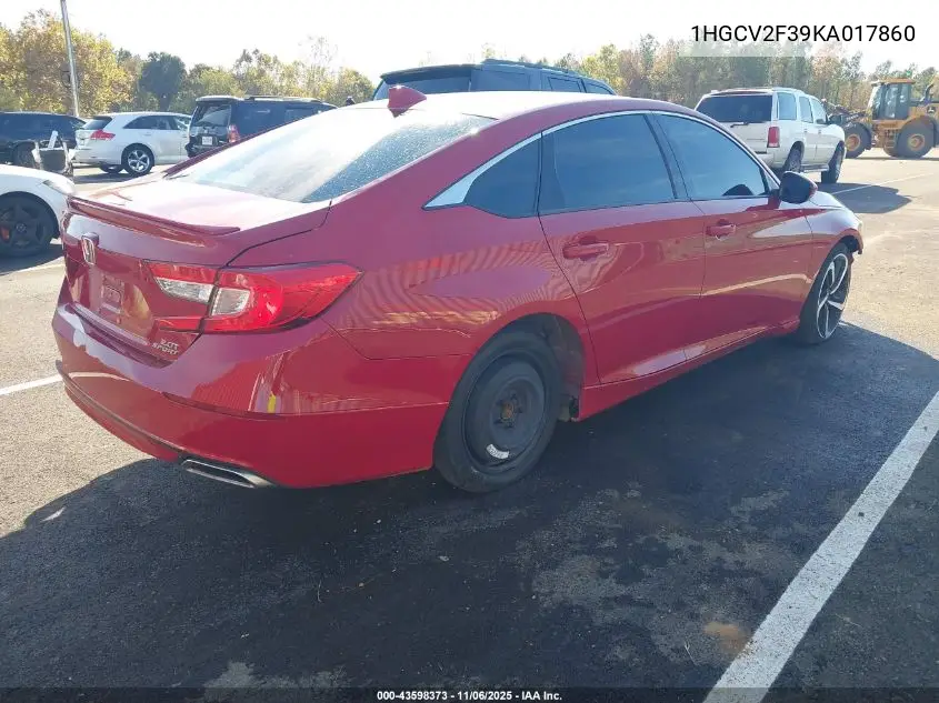 1HGCV2F39KA017860 2019 Honda Accord Sport 2.0T