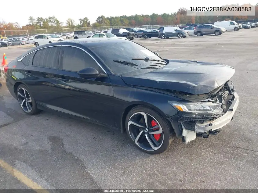 1HGCV2F38KA030583 2019 Honda Accord Sport 2.0T