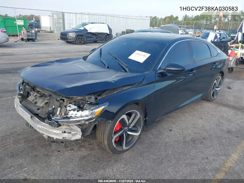 1HGCV2F38KA030583 2019 Honda Accord Sport 2.0T