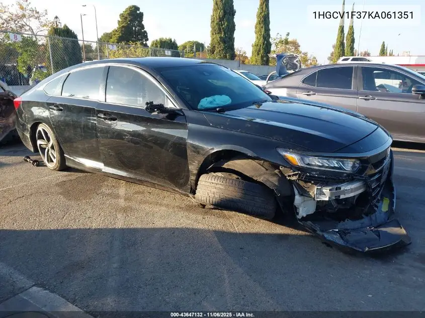 1HGCV1F37KA061351 2019 Honda Accord Sport