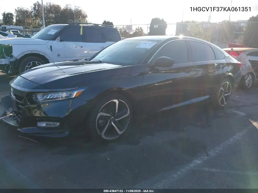 1HGCV1F37KA061351 2019 Honda Accord Sport