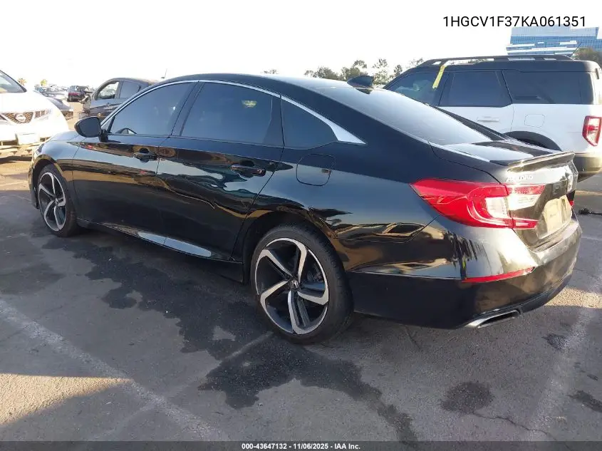 1HGCV1F37KA061351 2019 Honda Accord Sport